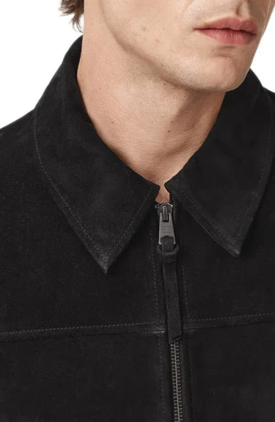 Allsaints Mens Rhone Collared Suede Jacket Black
