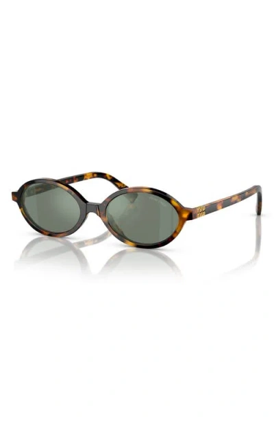 Miu Miu Regard Oval-frame Sunglasses In Brown