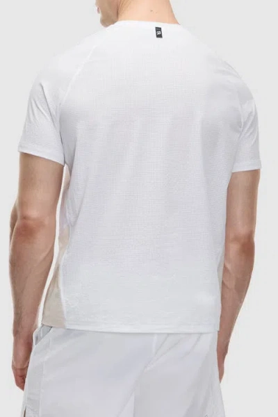 Peloton Grid Jacquard Colorblock Short Sleeve Tee In White