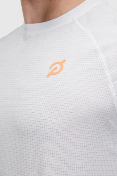 Peloton Grid Jacquard Colorblock Short Sleeve Tee In White