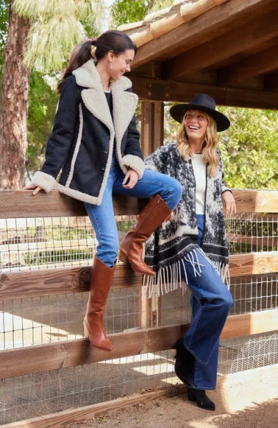 Karen Kane Faux Shearling Jacket In Black