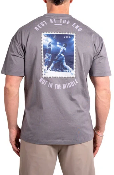 Maceoo Ascension Rest Cotton Graphic T-shirt In Gray