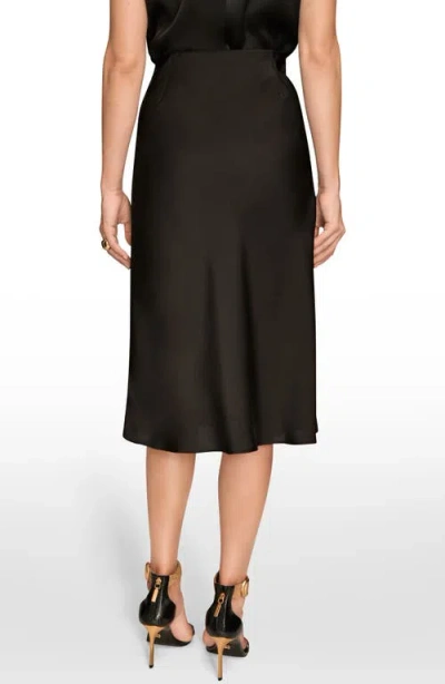 Donna Karan New York Satin Midi Skirt In Black