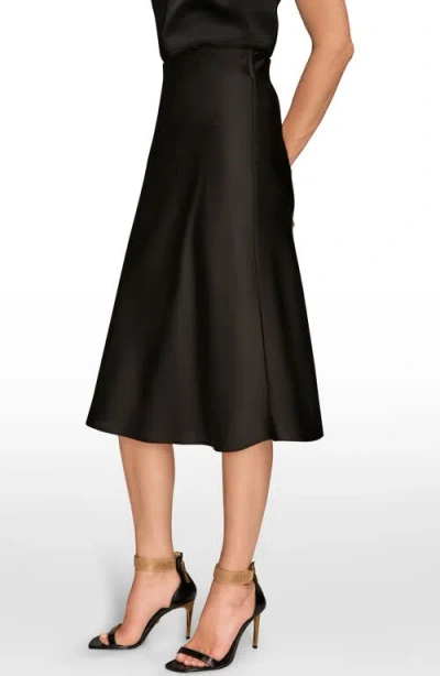 Donna Karan New York Satin Midi Skirt In Black