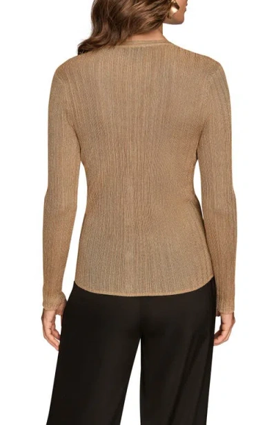 Donna Karan Women's Novelty Long Sleeve V-neck Cardigan In Brown