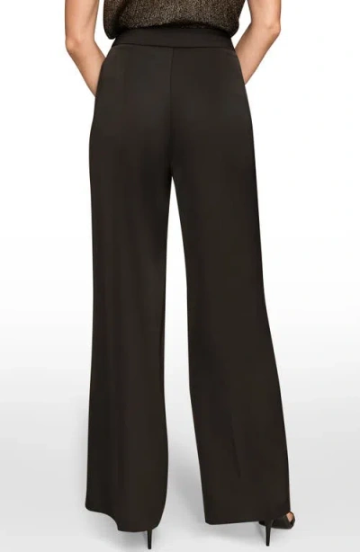 Donna Karan Women's Charmeuse High Rise Wide Leg Pants In Black