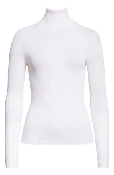 Twp Ribbed Merino Wool Turtleneck Sweater In White