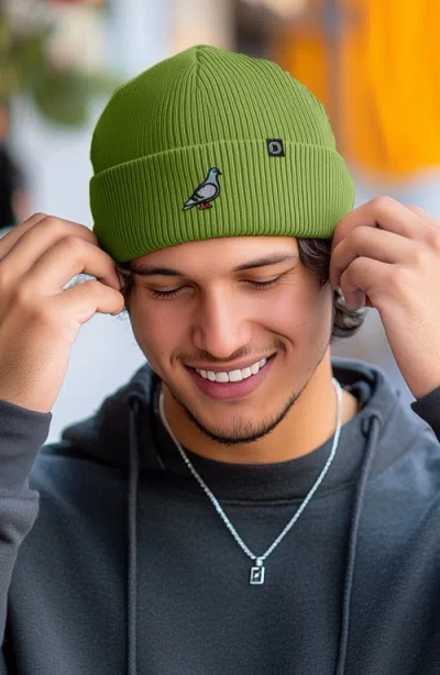 Dalix Pigeon Beanie Cap In Green