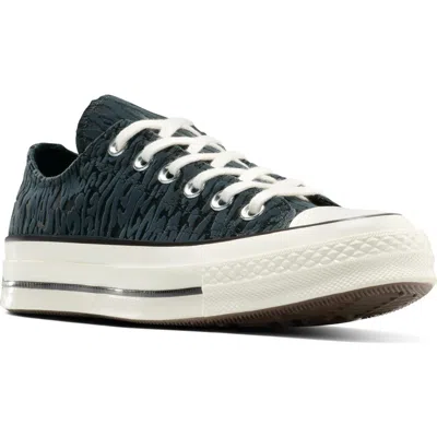 Converse Gender Inclusive Chuck 70 Leopard Flocked Satin Low Top Sneaker In Blue