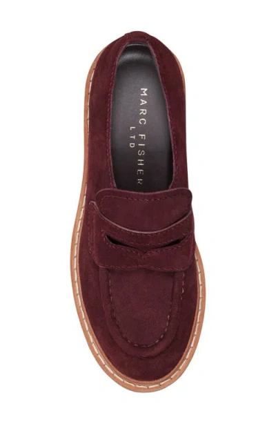 Marc Fisher Ltd Norton Lug Sole Penny Loafer In Red