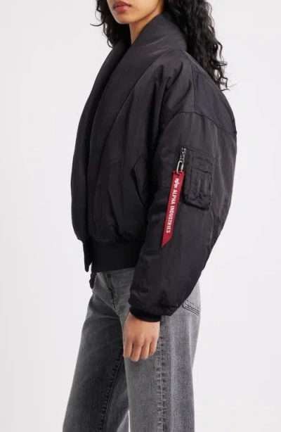 Alpha Industries Shawl Collar Down Flight Jacket In Multi