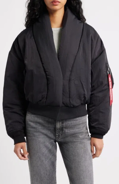 Alpha Industries Shawl Collar Down Flight Jacket In Multi