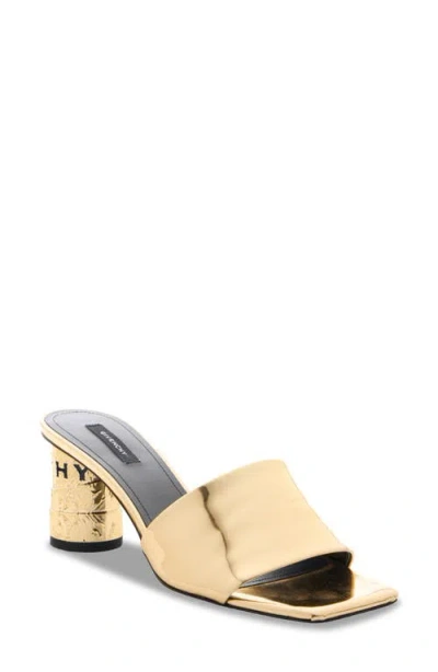 Givenchy Tape 65 Mirrored Leather Mules In Gold