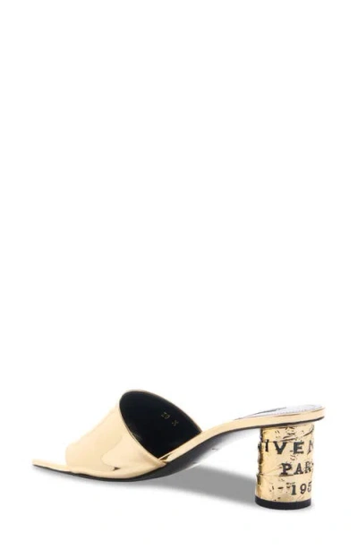 Givenchy Tape 65 Mirrored Leather Mules In Gold