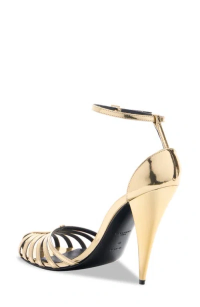 Givenchy Metallic Cage Ankle Strap Sandal In Black