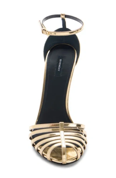 Givenchy Metallic Cage Ankle Strap Sandal In Black