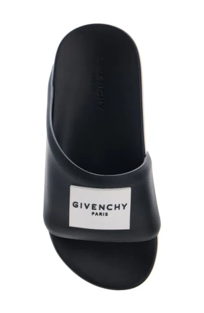 Givenchy Logo Label Slide Sandals In Black