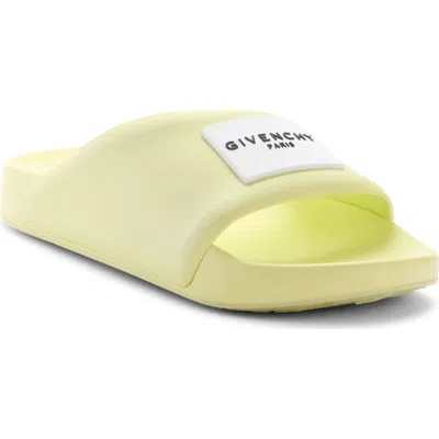 Givenchy Logo Label Slide Sandals In Green