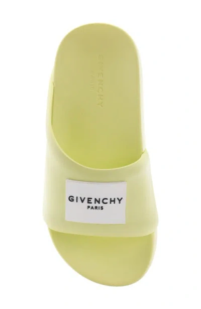 Givenchy Logo Label Slide Sandals In Green
