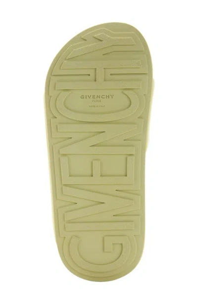 Givenchy Logo Label Slide Sandals In Green