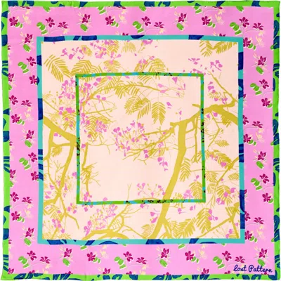 Lost Pattern Nyc Floral Tapestry Large Silk Scarf In Multi