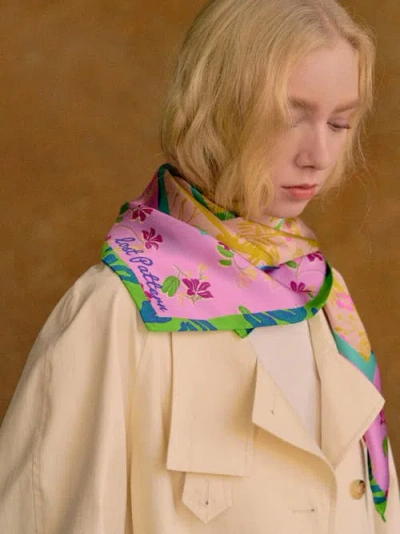 Lost Pattern Nyc Floral Tapestry Large Silk Scarf In Multi