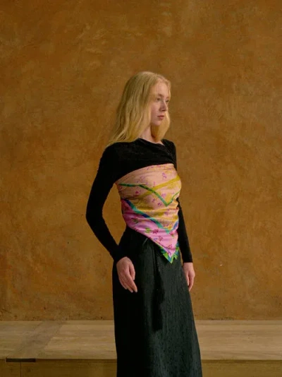 Lost Pattern Nyc Floral Tapestry Large Silk Scarf In Multi