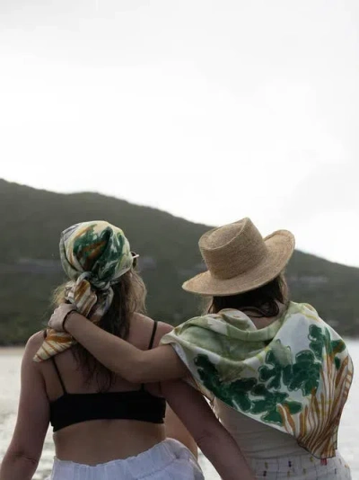 Lost Pattern Nyc Little Dix Bay Large Silk Scarf In Multi