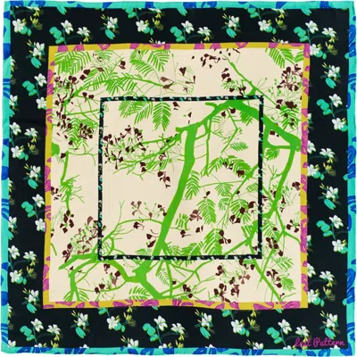 Lost Pattern Nyc Floral Tapestry Large Silk Scarf In Multi