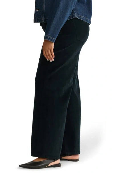 Warp & Weft Warp+weft Nce High Waist Wide Leg Corduroy Jeans In Black