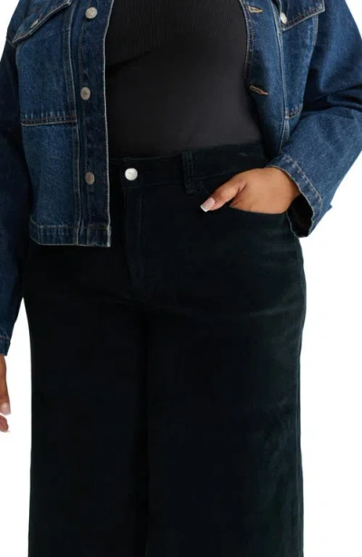 Warp & Weft Warp+weft Nce High Waist Wide Leg Corduroy Jeans In Black