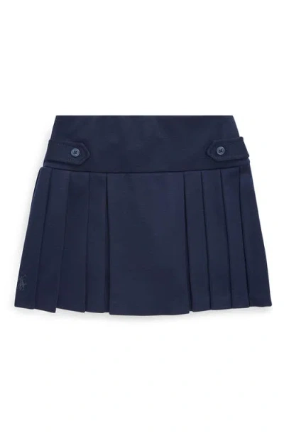 Polo Ralph Lauren Ralph Lauren Girls Ponte Roma Pleated Skirt In Blue