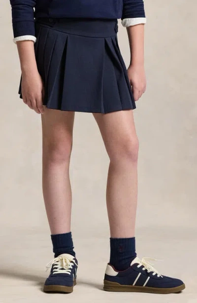 Polo Ralph Lauren Ralph Lauren Girls Ponte Roma Pleated Skirt In Blue