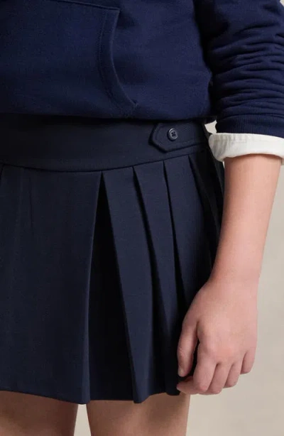 Polo Ralph Lauren Ralph Lauren Girls Ponte Roma Pleated Skirt In Blue