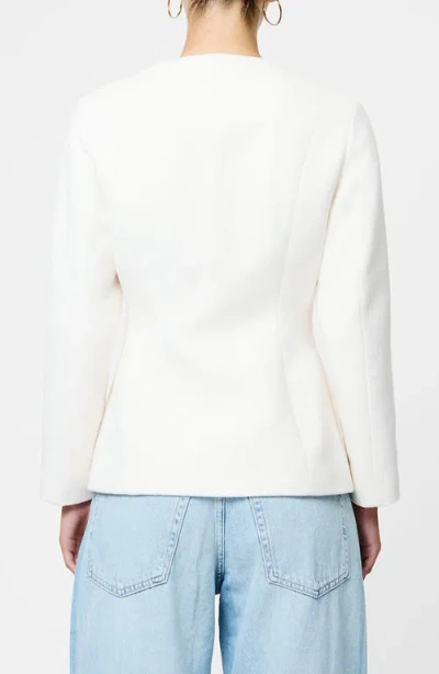 French Connection Boiled Wool Jacket In White