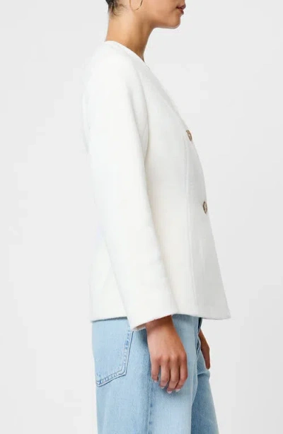 French Connection Boiled Wool Jacket In White
