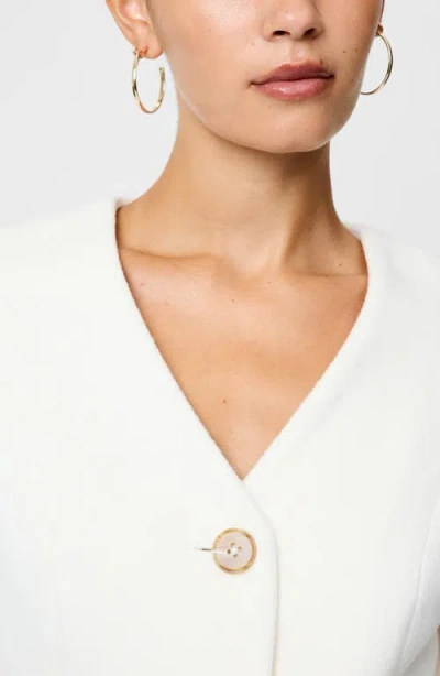 French Connection Boiled Wool Jacket In White