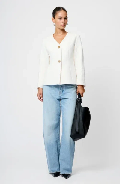 French Connection Boiled Wool Jacket In White
