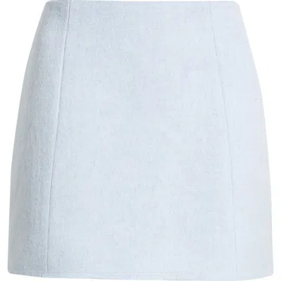 French Connection Textured Boiled Wool Mini Skirt In Blue
