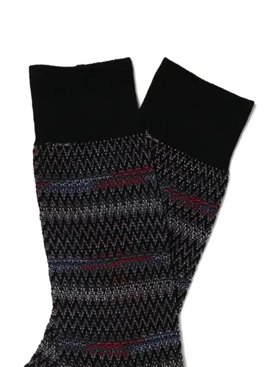 Missoni Zig-zag Patterned Socks In Gray