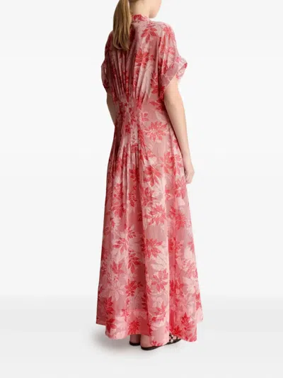 Lee Mathews Meredith Floral-pattern Maxi Dress In Red