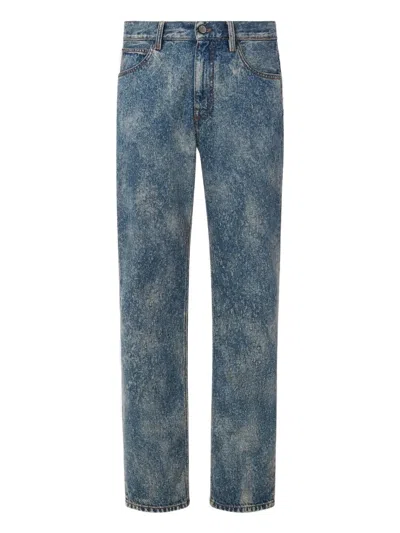 Ferrari Trousers In Needled And Washed Denim In Blue
