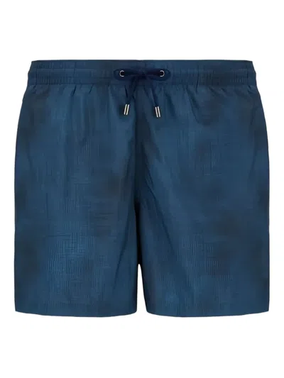 Canali Drawstring Swim Shorts In Blue