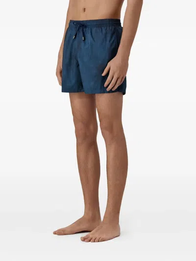 Canali Drawstring Swim Shorts In Blue