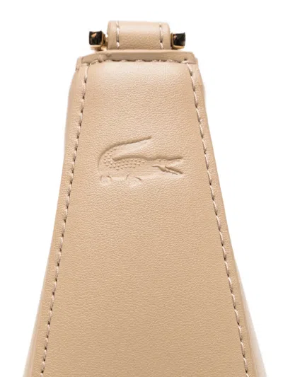 Lacoste Logo-appliqué Half-moon Bag In Neutral