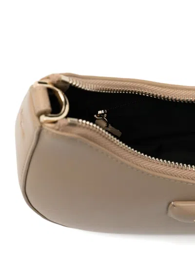 Lacoste Logo-appliqué Half-moon Bag In Neutral