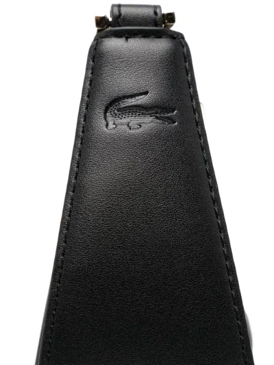 Lacoste Logo-appliqué Half-moon Bag In Black