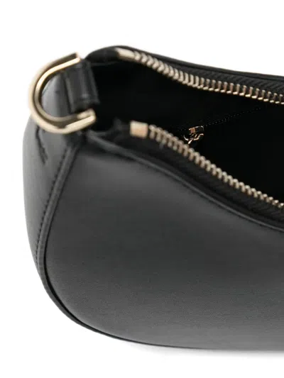 Lacoste Logo-appliqué Half-moon Bag In Black