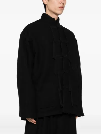 Uma Wang Knot-button Jacket In Black