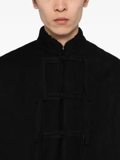 Uma Wang Knot-button Jacket In Black